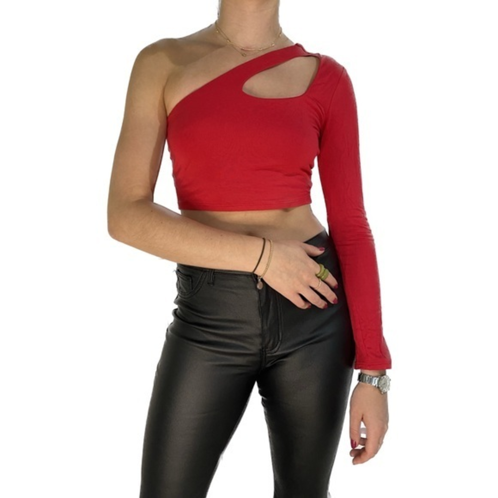 🍒 fashion nova one sleeve party top 🍒‎